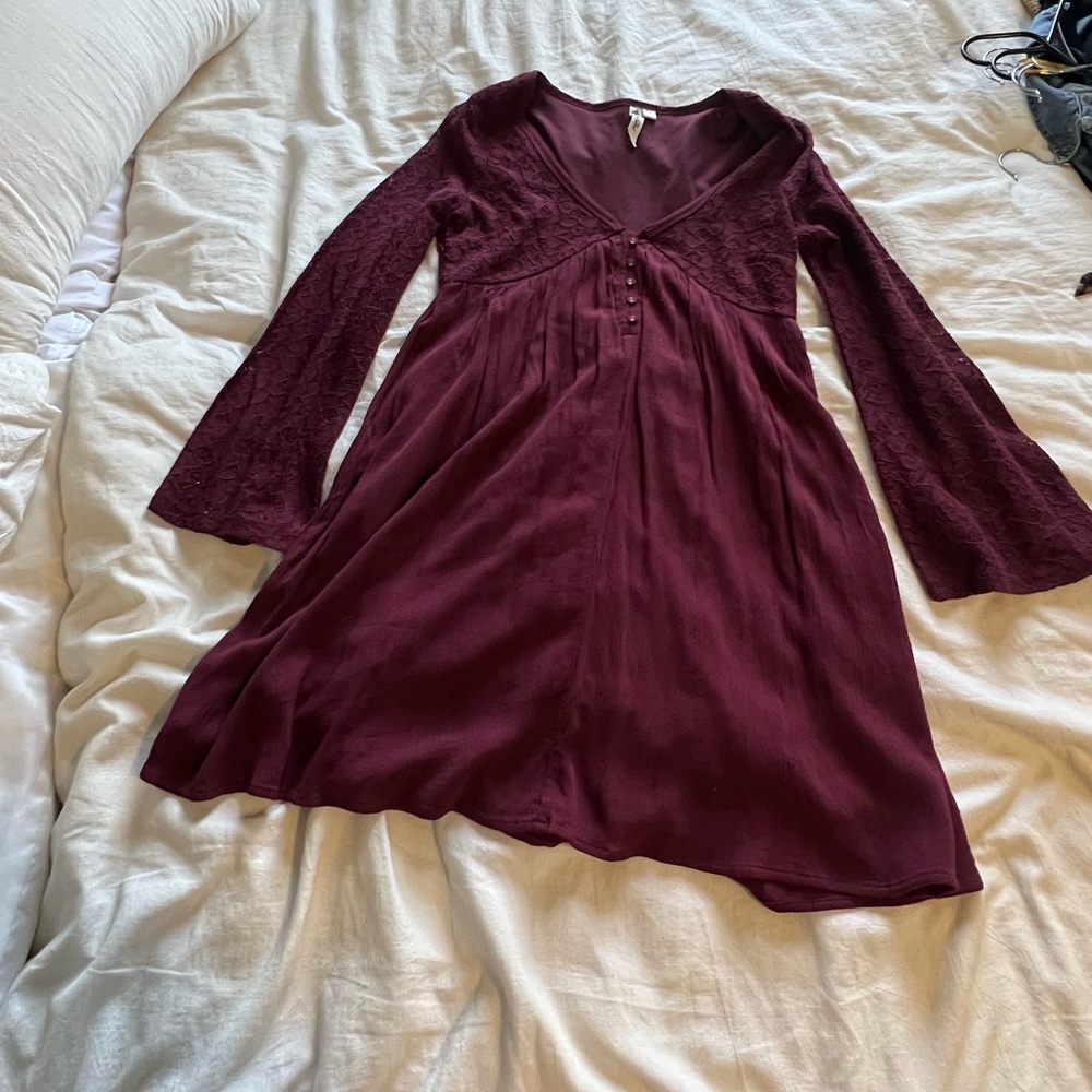 Cute maroon boho style dress!